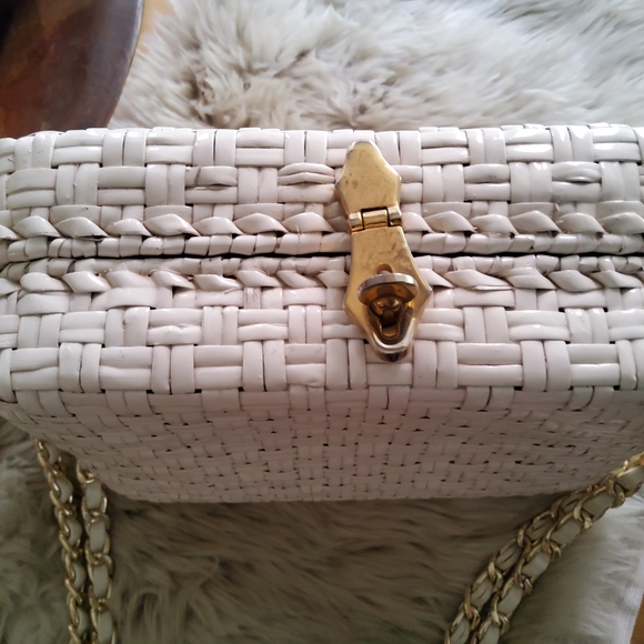 Authentic Vintage 1960's Rodo White Basket Weave Made in Italy EUC - Picture 3 of 16